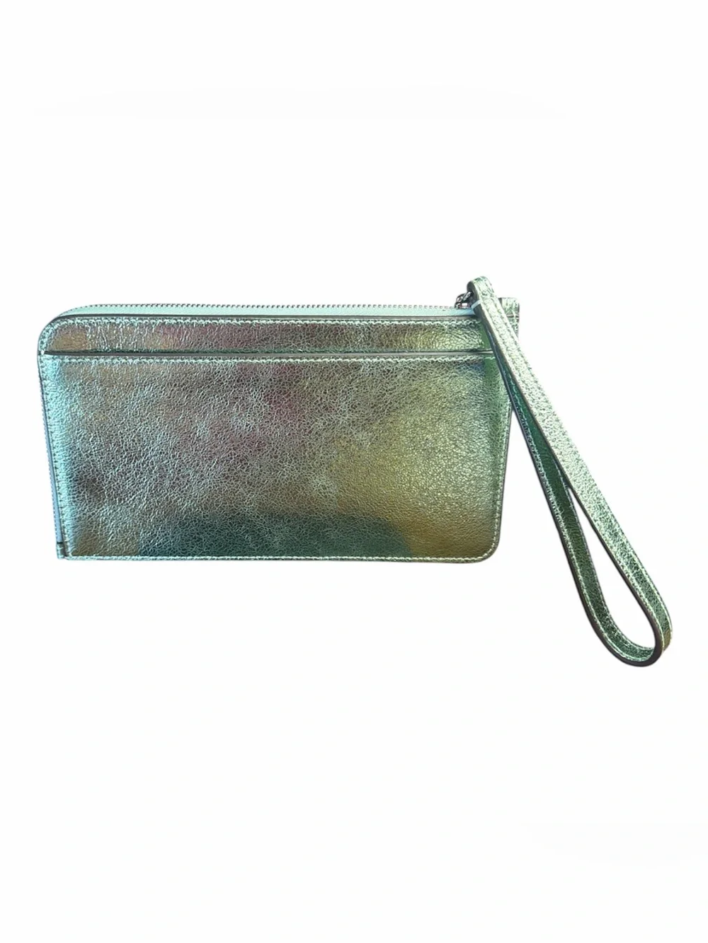 kate spade Metallic Mint Wristlet Clutch in Pale Green-Silver NWOT - Picture 3 of 5
